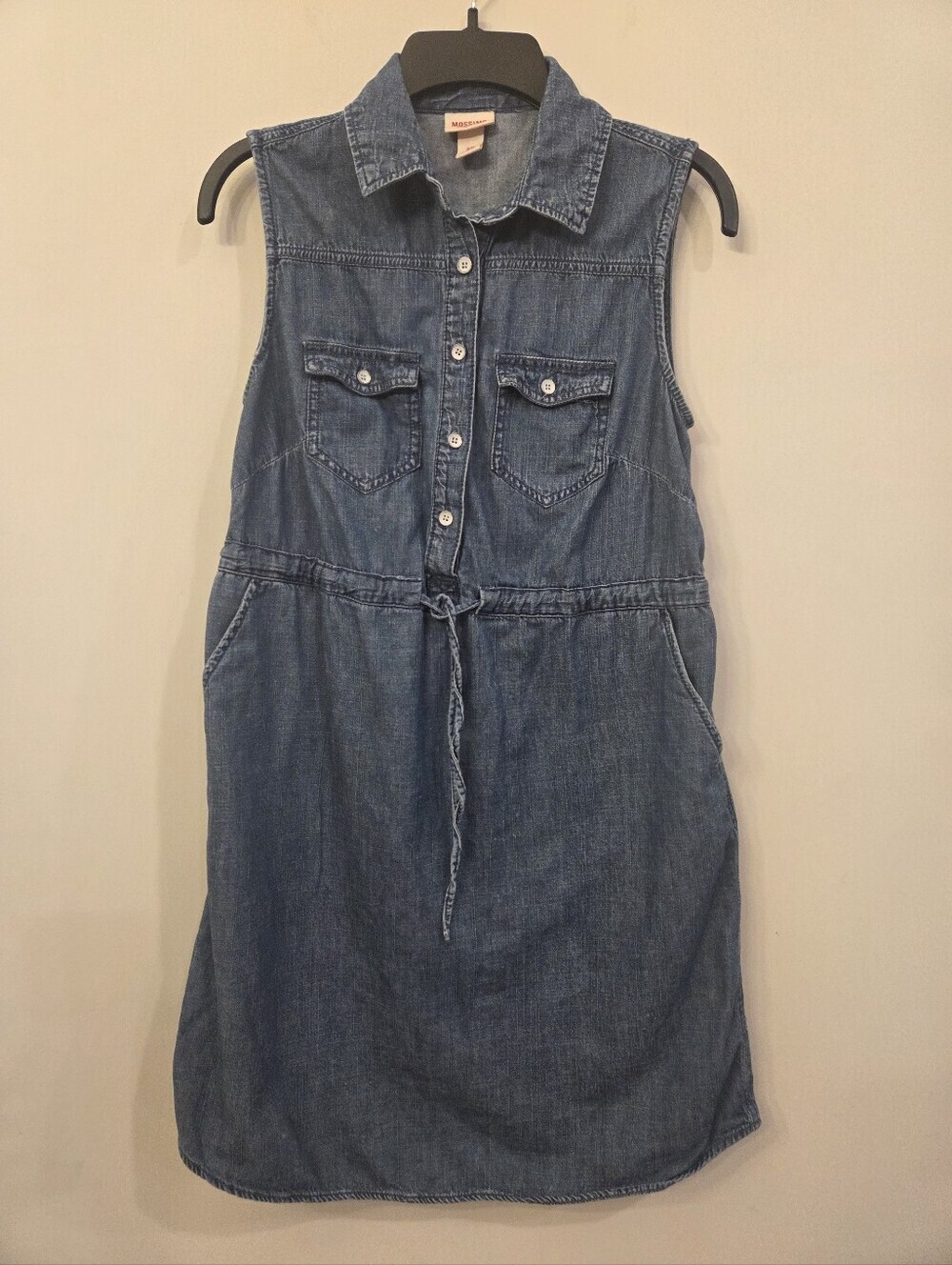 Mossimo Supply Co. Denim Dress W/ Drawsting And Pockets Size Small